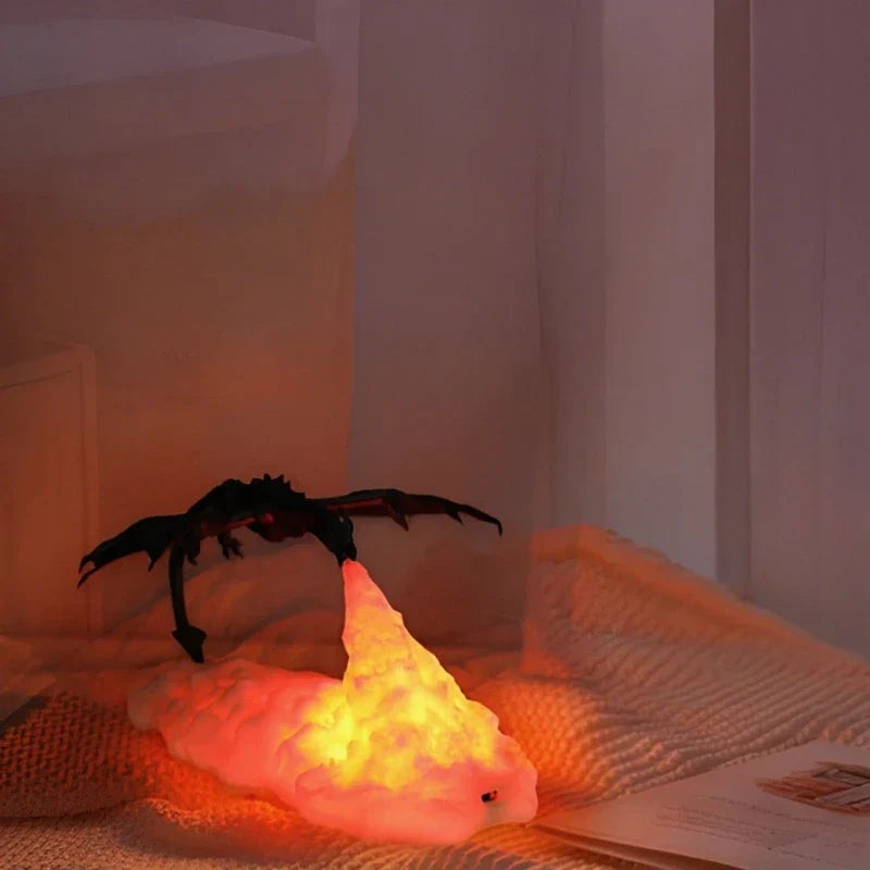 Led Night Light Dragon Flame Lamp Sculpture